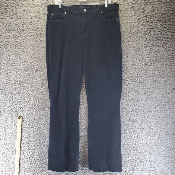 Gap Jeans Womens 33 Tall Black Perfect Boot Corduroy Stretch Five Pocket - Picture 1 of 10